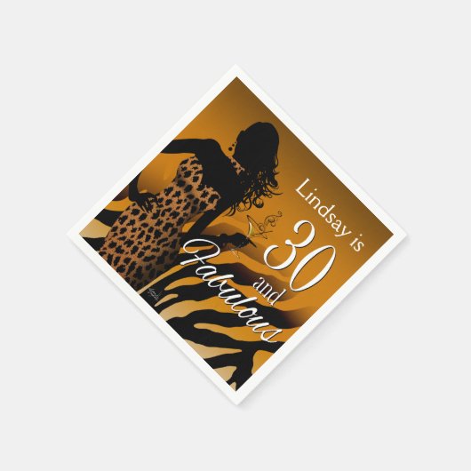 Serviette En Papier Bombshell Leopard 30e anniversaire | doré (Coin)