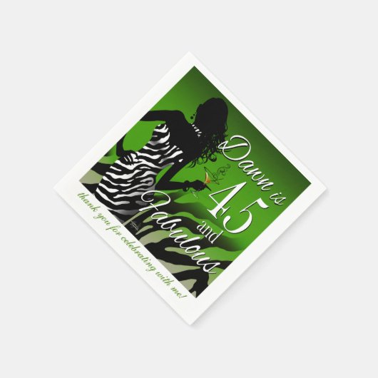 Serviette En Papier Bombshell Zebra 45e anniversaire | green (Coin)