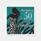 Serviette En Papier Bombshell Zebra 50e anniversaire | sarcelle (Devant)
