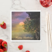 Serviette En Papier Bon Anniversaire Coucher de soleil tropical (En situation)