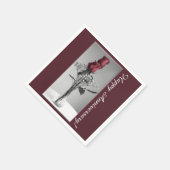 Serviette En Papier Bon anniversaire de Mariage | Red Roses photo (Coin)