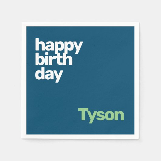 Serviette En Papier bon anniversaire minimum personnalisé moderne papi (Devant)