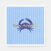 Serviette En Papier Bon-appétit—BLEUE_Crab-diamant—Célébrer (Devant)