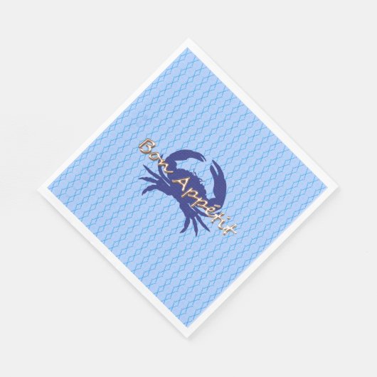 Serviette En Papier Bon-appétit—BLEUE_Crab-diamant—Célébrer (Coin)