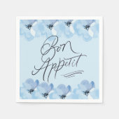 Serviette En Papier Bon Appetit Blue Floral (Devant)