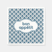 Serviette En Papier Bon Appetit Elegant French Tapestry Blue White (Devant)