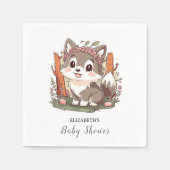 Serviette En Papier Bon Baby shower de loup mignon (Devant)