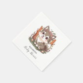 Serviette En Papier Bon Baby shower de loup mignon (Coin)