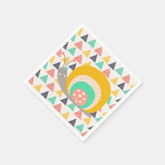 Serviette En Papier Bon escargot sur les triangles (Coin)