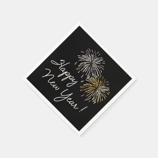 Serviette En Papier Bon Nouvel An Feu d'artifice de Fêtes (Coin)