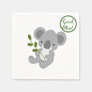 Serviette En Papier Bon Repas, mignon Ours Koala Personnalisé