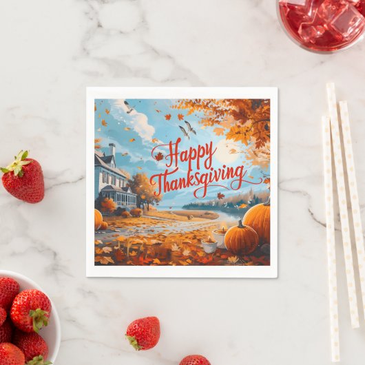 Serviette En Papier Bon thanksgiving (En situation)