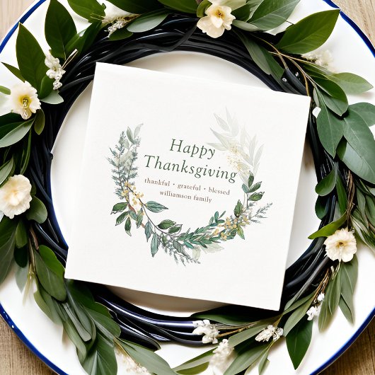 Serviette En Papier Bon thanksgiving Aquarelle Chute Folithe Wreath
