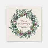 Serviette En Papier Bon thanksgiving aquarelle couronne d'automne (Devant)