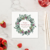 Serviette En Papier Bon thanksgiving aquarelle couronne d'automne (En situation)