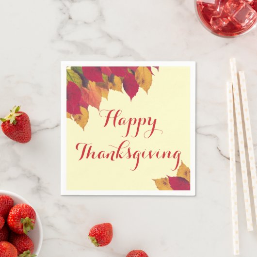 Serviette En Papier Bon thanksgiving Automne Automne Feuilles saisonni (En situation)