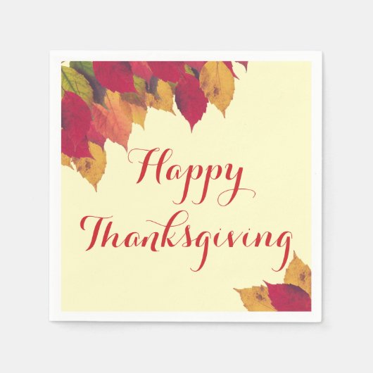 Serviette En Papier Bon thanksgiving Automne Automne Feuilles saisonni (Devant)