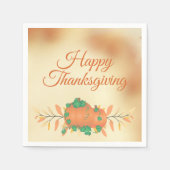 Serviette En Papier Bon thanksgiving Automne Citrouille Feuilles (Devant)