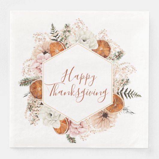 Serviette En Papier Bon thanksgiving Automne Citrus Pine (Devant)