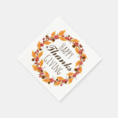 Serviette En Papier Bon thanksgiving automne Feuilles d'automne Wreath (Coin)