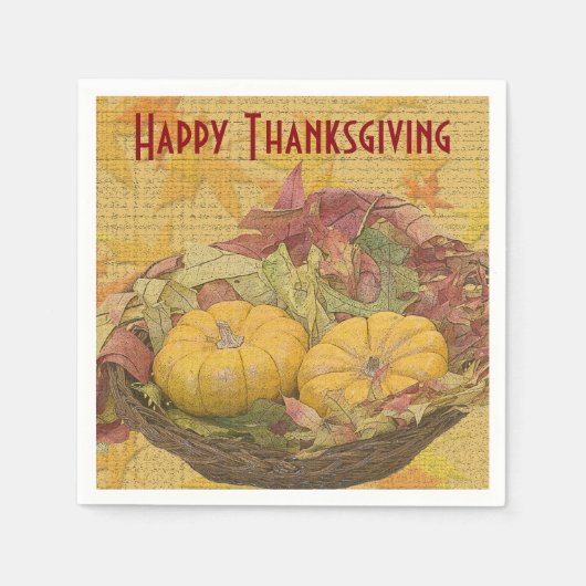 Serviette En Papier Bon thanksgiving Automne Feuilles Gourds (Devant)