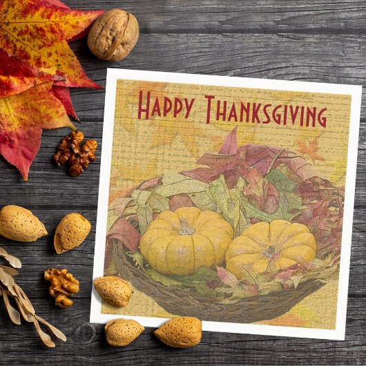 Serviette En Papier Bon thanksgiving Automne Feuilles Gourds