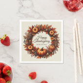 Serviette En Papier Bon thanksgiving Automne Feuilles Wreath Company (En situation)