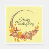 Serviette En Papier BON THANKSGIVING Automne laisse Citrouille Wreath (Devant)