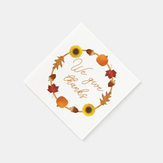 Serviette En Papier Bon thanksgiving Automne quitte Citrouille (Coin)