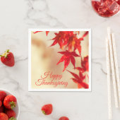 Serviette En Papier Bon thanksgiving Automne Rouge Feuilles de l'érabl (En situation)