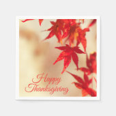 Serviette En Papier Bon thanksgiving Automne Rouge Feuilles de l'érabl (Devant)