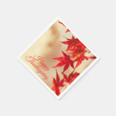Serviette En Papier Bon thanksgiving Automne Rouge Feuilles de l'érabl (Coin)