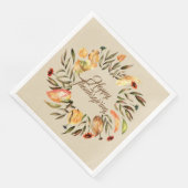 Serviette En Papier Bon thanksgiving Automne Wreath serviettes (Coin)