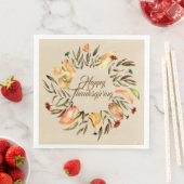 Serviette En Papier Bon thanksgiving Automne Wreath serviettes (En situation)