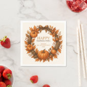 Serviette En Papier Bon thanksgiving Autumn Wreath Élégant (En situation)