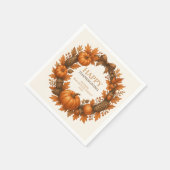 Serviette En Papier Bon thanksgiving Autumn Wreath Élégant (Coin)