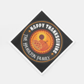Serviette En Papier Bon thanksgiving avec nom de famille (modifiable) (Coin)