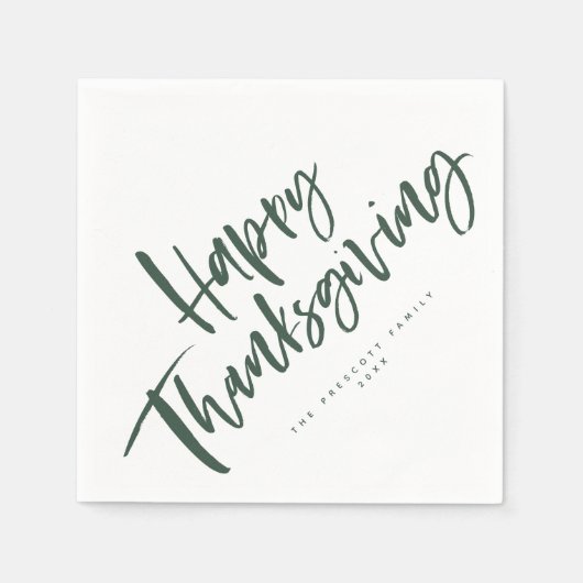 Serviette En Papier Bon thanksgiving chasseur de pinceau vert (Devant)
