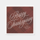 Serviette En Papier Bon thanksgiving chute plaid (Devant)