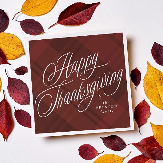 Serviette En Papier Bon thanksgiving chute plaid
