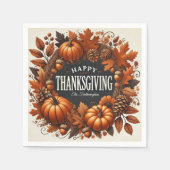 Serviette En Papier Bon thanksgiving Citrouille Automne Feuilles Wreat (Devant)
