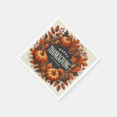 Serviette En Papier Bon thanksgiving Citrouille Automne Feuilles Wreat (Coin)