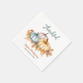 Serviette En Papier Bon thanksgiving citrouille d'aquarelle (Coin)