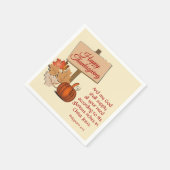 Serviette En Papier BON THANKSGIVING Citrouille Écriture papier (Coin)