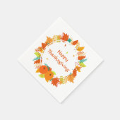 Serviette En Papier Bon thanksgiving Citrouille Feuilles Automne Autom (Coin)
