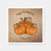 Serviette En Papier Bon thanksgiving Citrouille Parties scintillant pa (Devant)