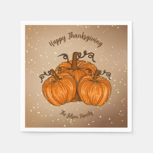 Serviette En Papier Bon thanksgiving Citrouille Parties scintillant pa