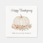 Serviette En Papier Bon thanksgiving Citrouille personnalisé (Devant)