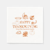 Serviette En Papier Bon thanksgiving citrouille pie nom personnalisé (Devant)