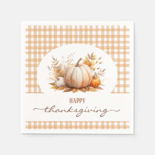 Serviette En Papier Bon thanksgiving Citrouille rustique (Devant)